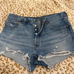 Levi 501 High Rise Cut off Shirts